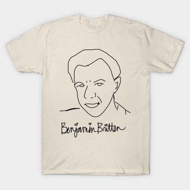 Benjamin Britten T-Shirt by Stark Raving Cello